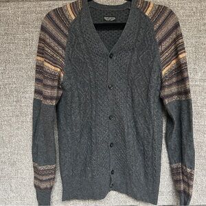 All Saints Spitalfields Women’s Gray and Brown Cardigan Lamb’s Wool Angora Small